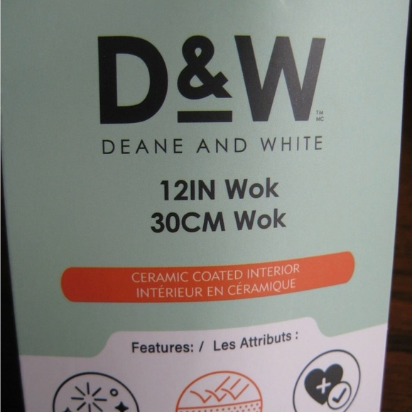 White Ceramic Cookware 12” Wok with Lid - Picture 4 of 5